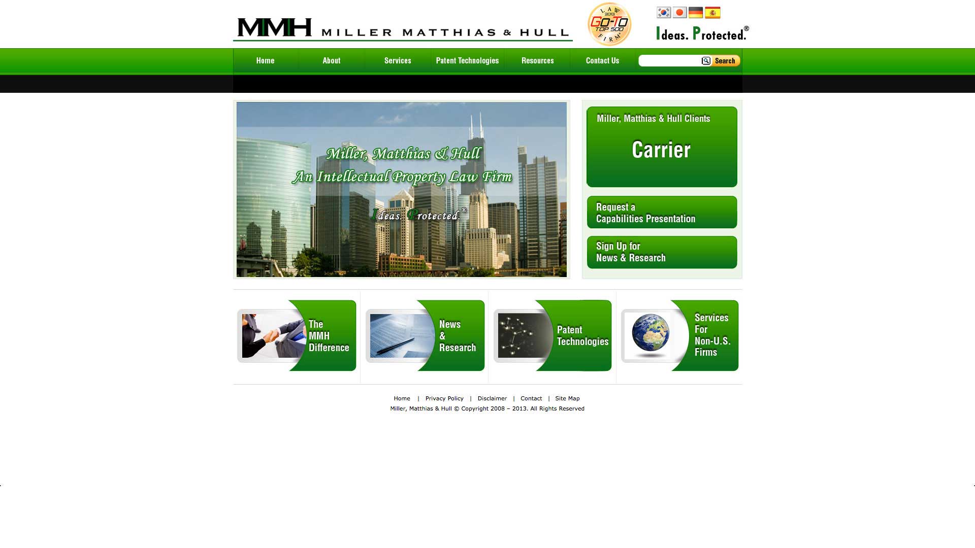 Miller Matthias & Hull - Original Website - Browser View