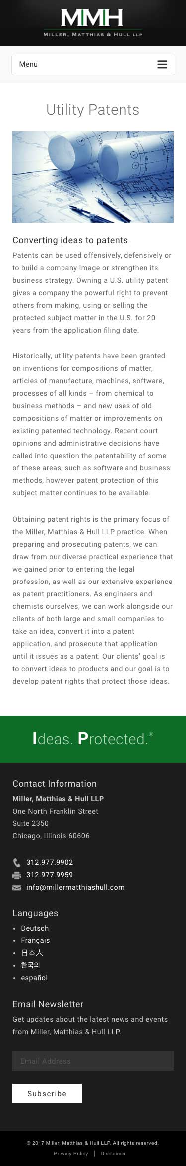 Miller Matthias & Hull - Utility Patents - iPhone View