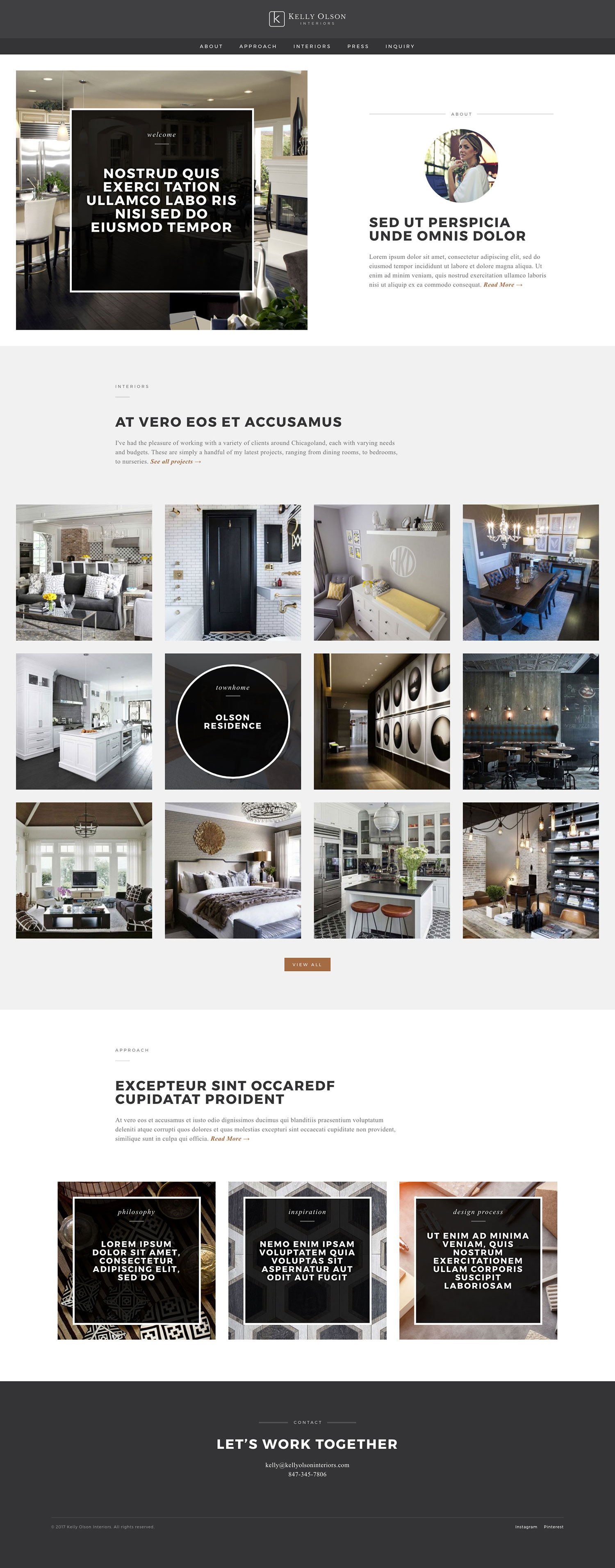 Kelly Olson Interiors - Homepage - Browser View