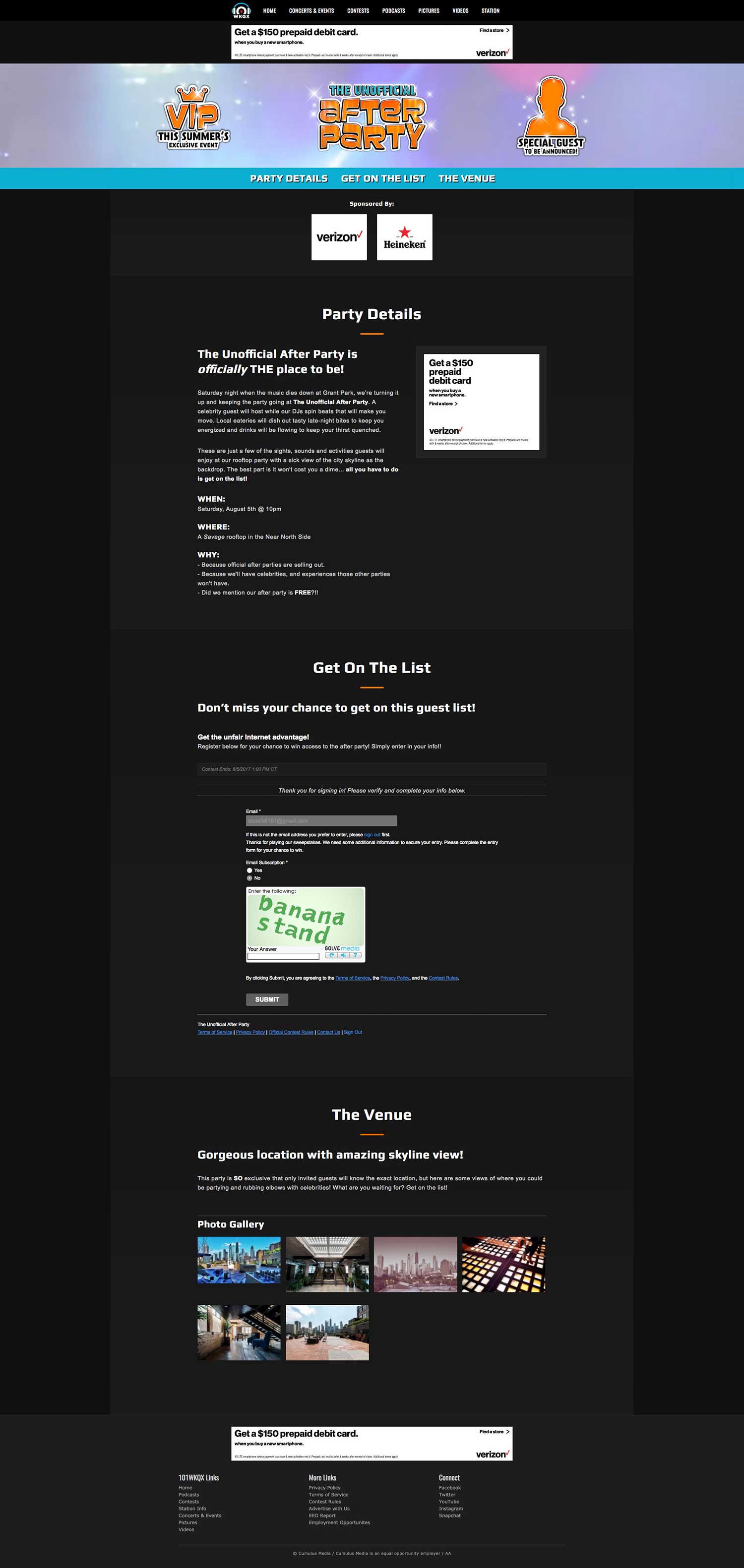 After Party - Landing Page - Browser