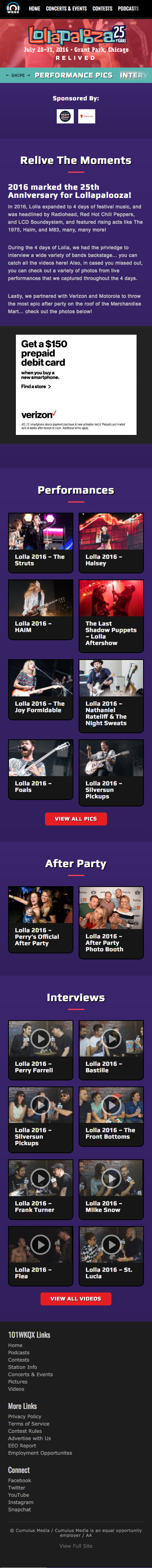 Lolla - Relived 2016 Landing Page - iPhone