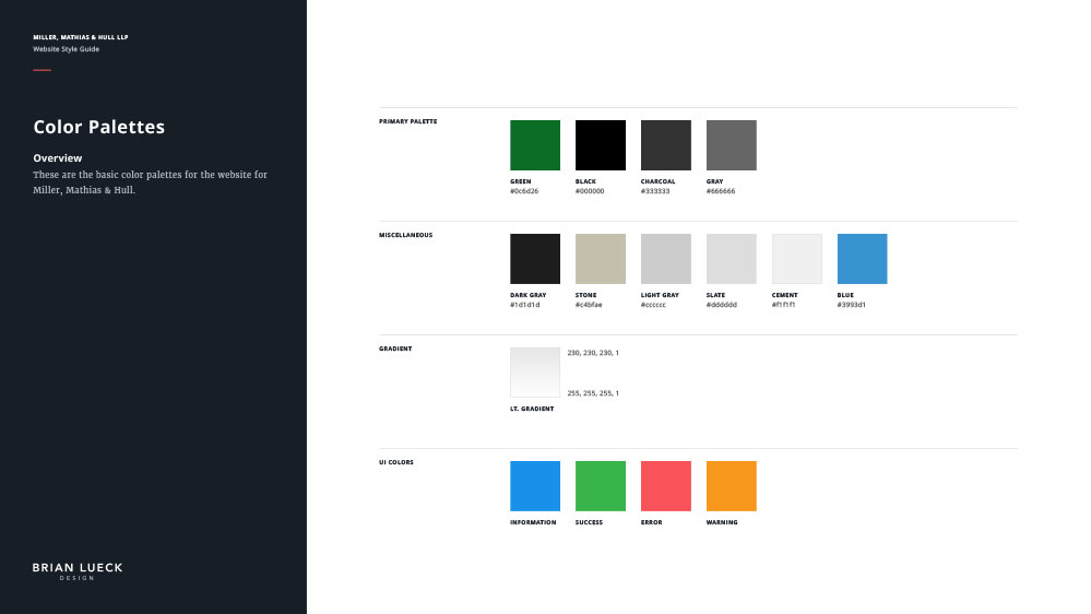 Miller, Matthias & Hull - Website Style Guide - Color