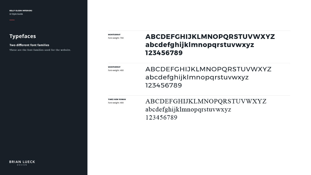 Kelly Olson Interiors - Typefaces